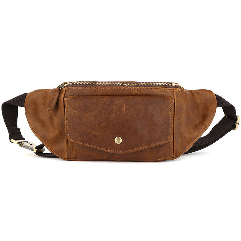 Mens Fanny Packs Leather Belt Bag Casual Waist Bag Fanny Bag For Men