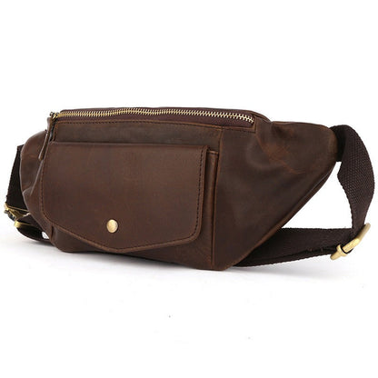 Mens Fanny Packs Leather Belt Bag Casual Waist Bag Fanny Bag For Men