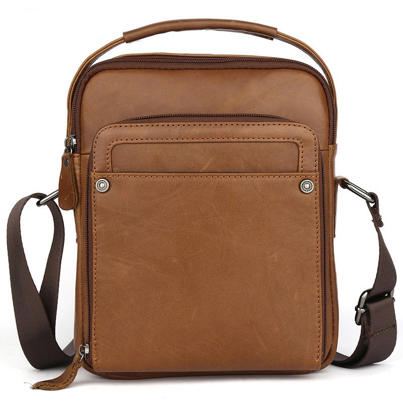 Mens Vertical Messenger Bags Black Leather Ipad Vertical Side Bags Courier Bag For Men