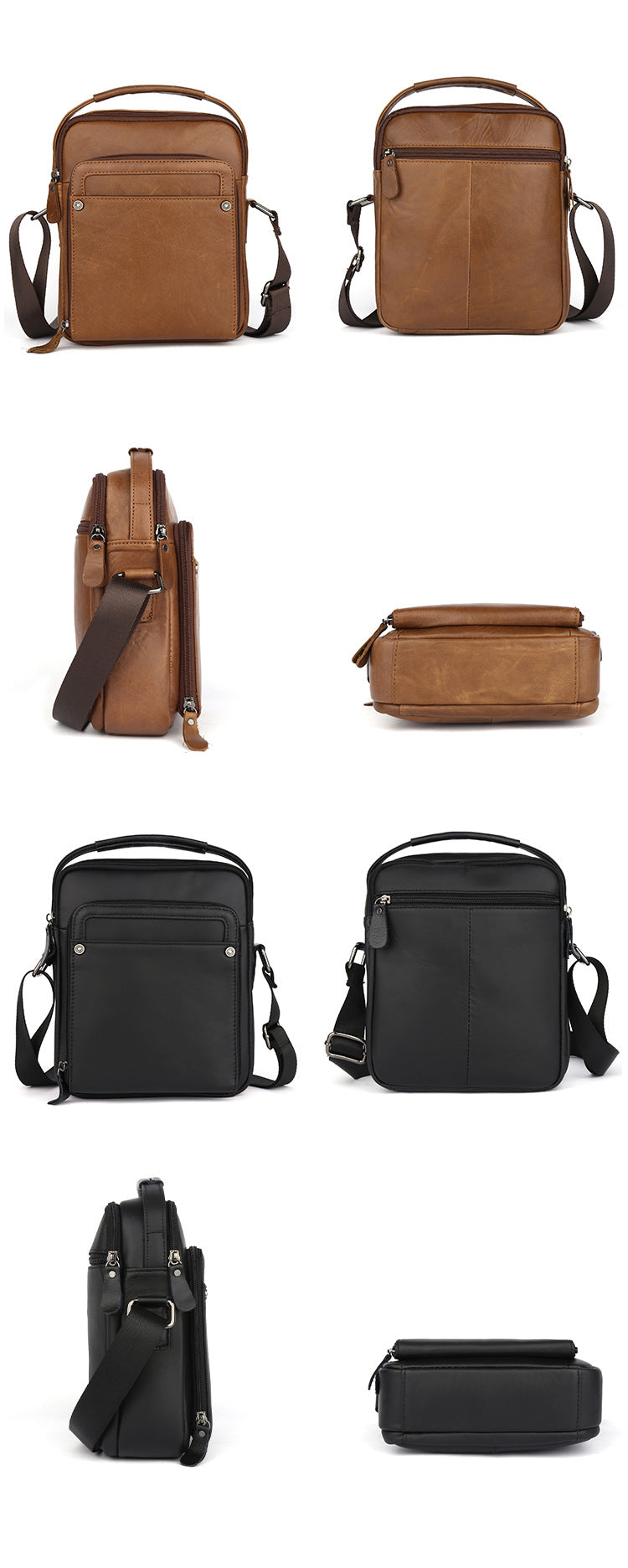 Mens Vertical Messenger Bags Black Leather Ipad Vertical Side Bags Courier Bag For Men