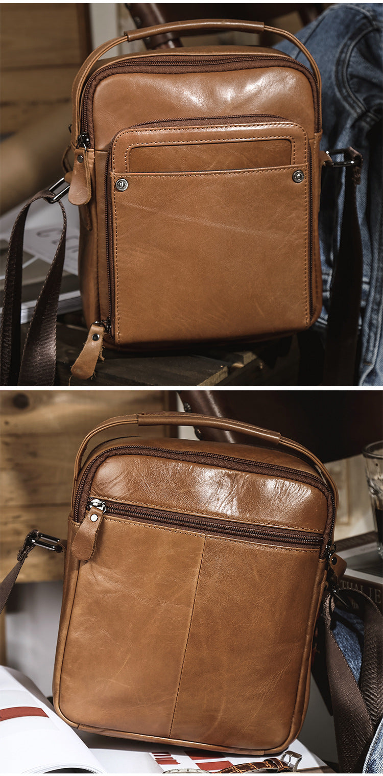 Mens Vertical Messenger Bags Black Leather Ipad Vertical Side Bags Courier Bag For Men