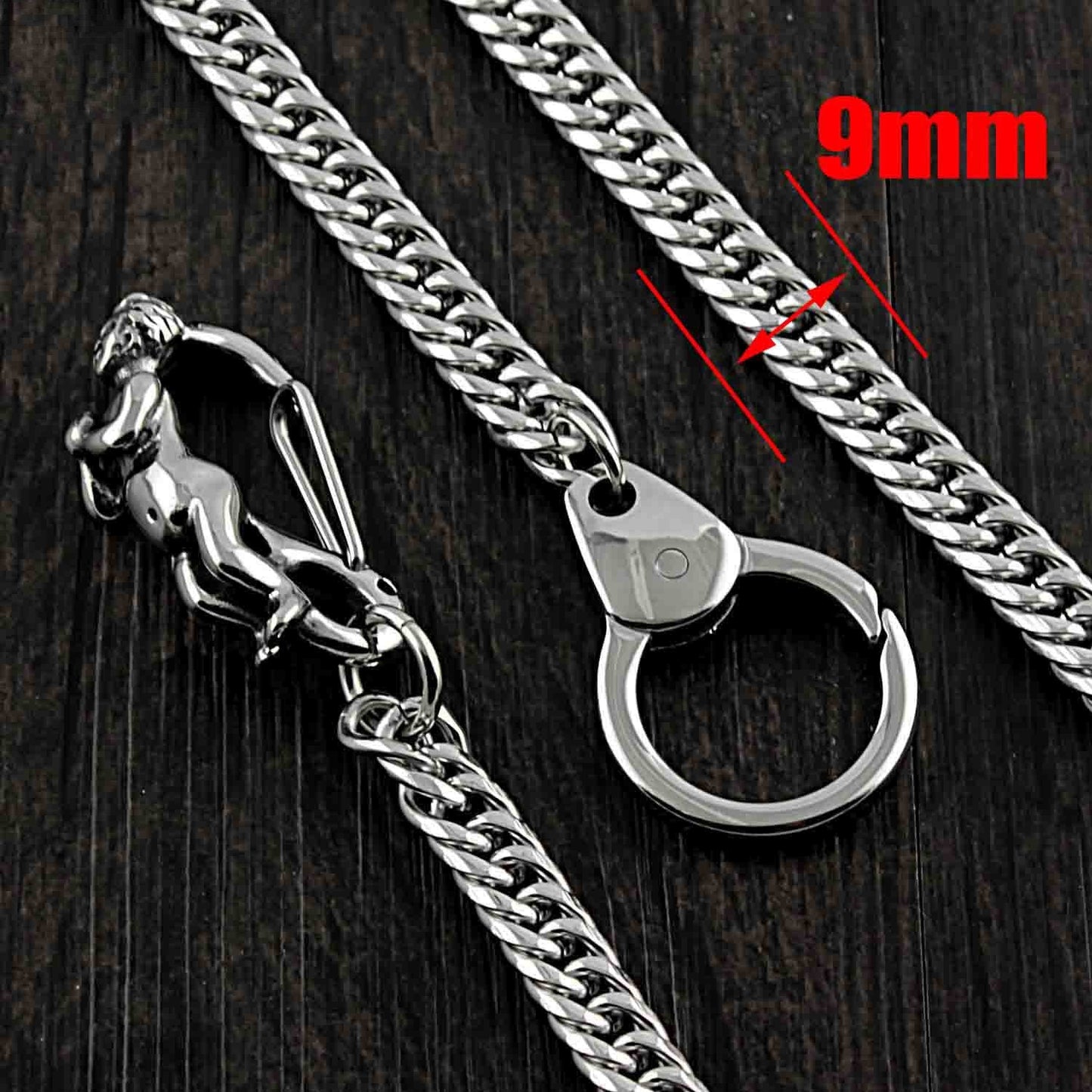 SOLID STAINLESS STEEL BIKER Cool WALLET CHAIN LONG PANTS CHAIN Jeans Chain Jean Chain FOR MEN