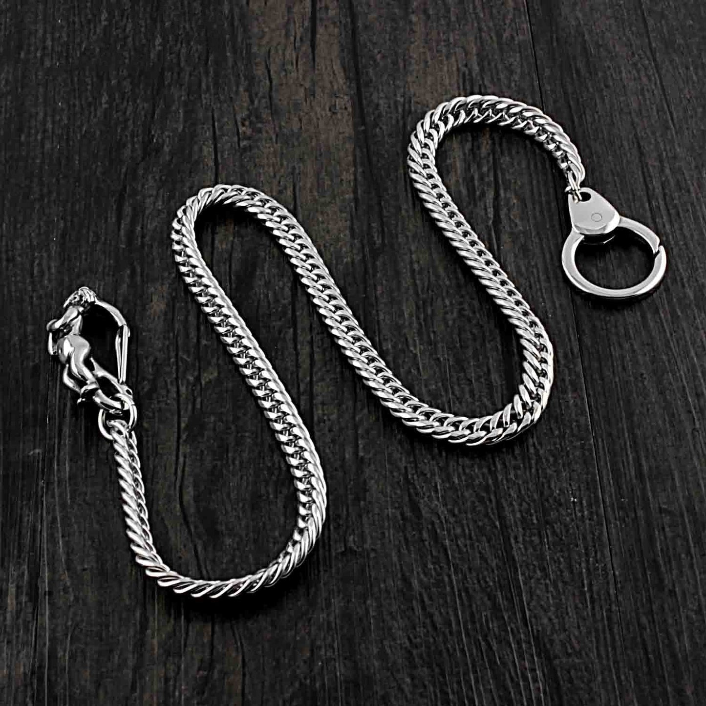 SOLID STAINLESS STEEL BIKER Cool WALLET CHAIN LONG PANTS CHAIN Jeans Chain Jean Chain FOR MEN