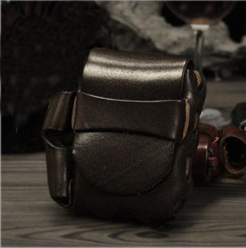 Cool Leather Mens Cigarette Holder Cigarette Case with Belt Loop Lighter Holder for Men