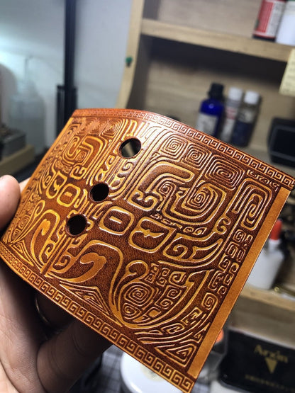 Handmade Tooled Constandine Leather Brown Mens DICODES BOXMINI Holder Cigarette Case for Men