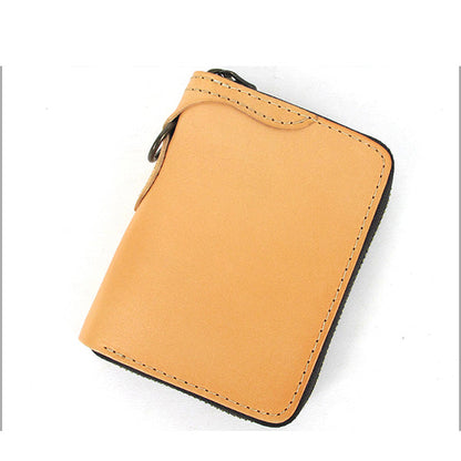 [On Sale] Handmade Mens Around Zipper Wallet Leather Biker Chain Wallet