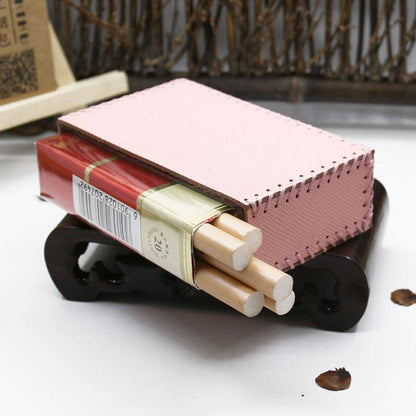 Cute Handmade Leather Womens Pink Cigarette Holder Case for Women