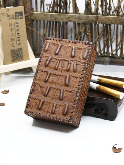 Cool Leather Cigarette Holder Handmade Mens Cigarette Holder Case for Men