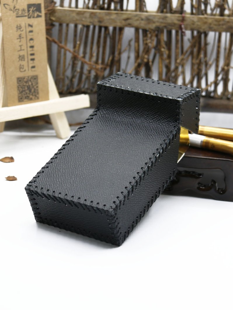 Cool Handmade Leather Cigarette Holder Mens Black Cigarette Holder Case for Men