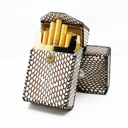 Cool Leather Cigarette Holder Mens Snake Skin Handmade Cigarette Holder Case for Men