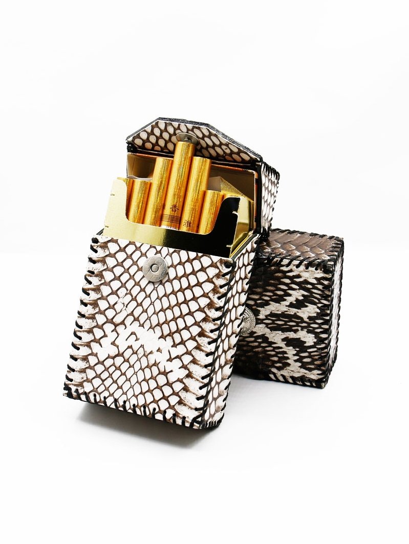 Cool Handmade Cobra Leather Mens Snake Skin Cigarette Holder Case for Men