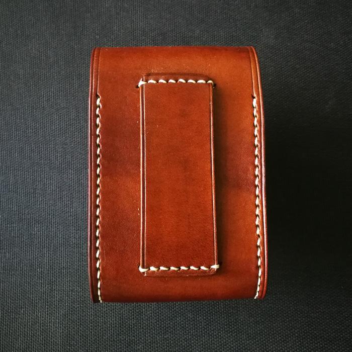 Brown Leather Mens Cigarette Case Cigarette Holder Zippo Light Case with Belt Loop for Men