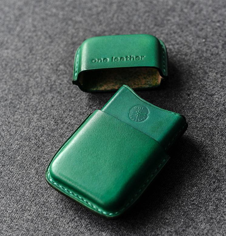 Handmade Green Leather Mens 11pcs Cigarette Holder Case Cool Custom Cigarette Case for Men