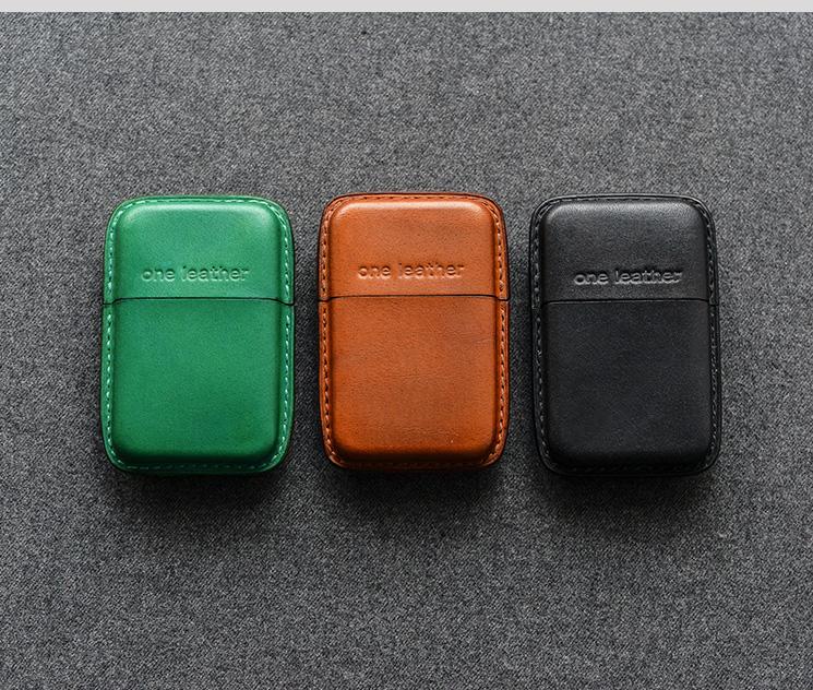 Handmade Black Leather Mens 11pcs Cigarette Holder Case Cool Custom Cigarette Case for Men