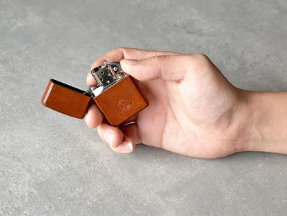 酷男用綠色皮革 Zippo 打火機套手工訂製男士 Zippo 打火機支架