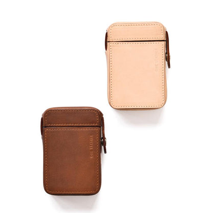 Cool Beige Leather Mens 20pcs Cigarette Holder Case Cool Custom Cigarette Case for Men