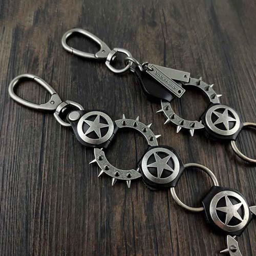 Punk Star Biker Wallet Chains Silver Mens Long Pants Chain Silver Jeans Chain for Men