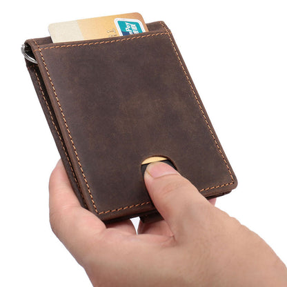 RFID Leather Slim Mens Small Wallet billfold Bifold Wallet Front Pocket Wallet for Men