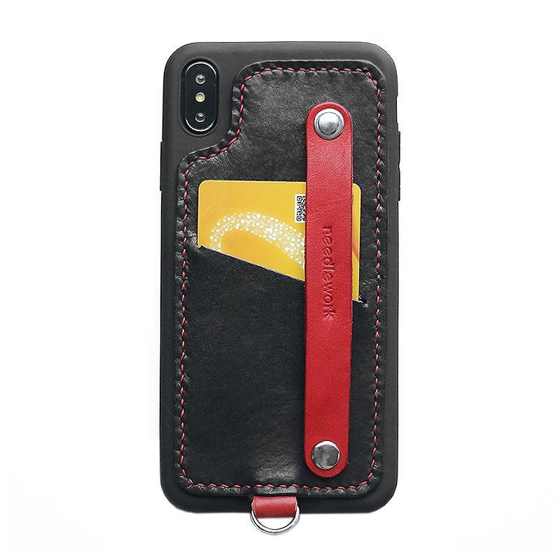 Handmade Orange Leather iPhone X Case with Card Holder CONTRAST COLOR iPhone X Leather Case