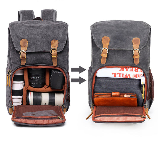 Camera Backpack Large Canvas Mens Canon Nikon Waterproof 15'' Camera Bags DSLR Camera Bag For Men