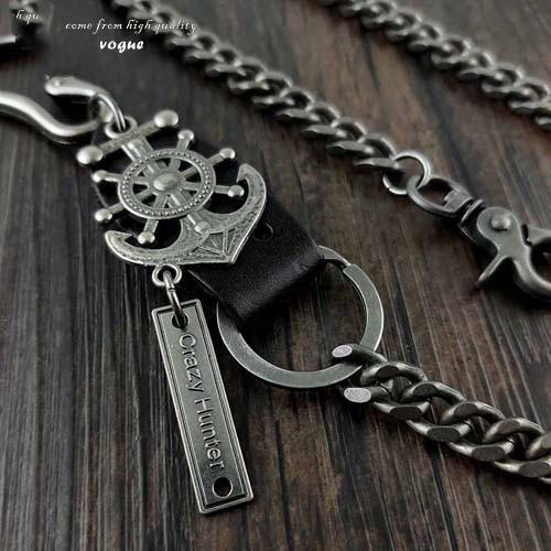 Anchor Biker Wallet Chain Mens Silver Long Pants Chain Mens Jeans Chain