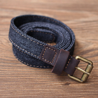 Cute Women Blue Denim Slim Belt Denim Blue Belt Vintage Belts For Women