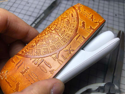 Handmade Tooled Moment Leather Mens IQOS 3.0 Cigarette Case IQOS3.0 Holder for Men