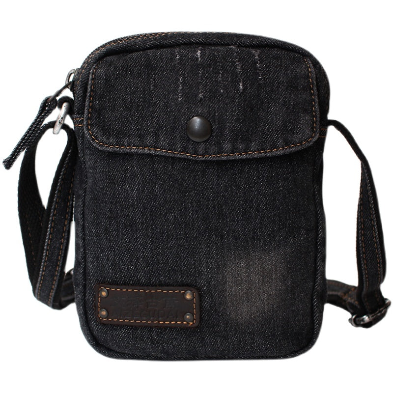 Vintage Mens Denim Mini Phone Shoulder Bags Denim Phone Crossbody Bag for Women