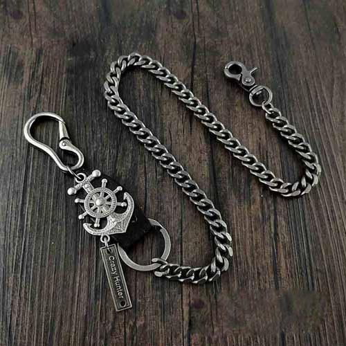 Anchor Biker Wallet Chain Mens Silver Long Pants Chain Mens Jeans Chain