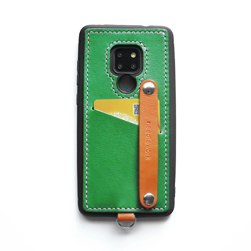 Handmade Orange Leather Huawei Mate 20 Case with Card Holder CONTRAST COLOR Huawei Mate 20 Leather Case