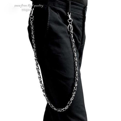 Skull Wallet Chain Silver Long Pants Chain Punk Skull Biker Jeans Chain For Men