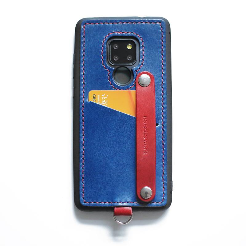 Handmade Leather Huawei Mate 20 Case with Card Holder CONTRAST COLOR Huawei Mate 20 Leather Case