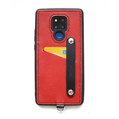 Handmade Green Leather Huawei Mate 20 Case with Card Holder CONTRAST COLOR Huawei Mate 20 Leather Case