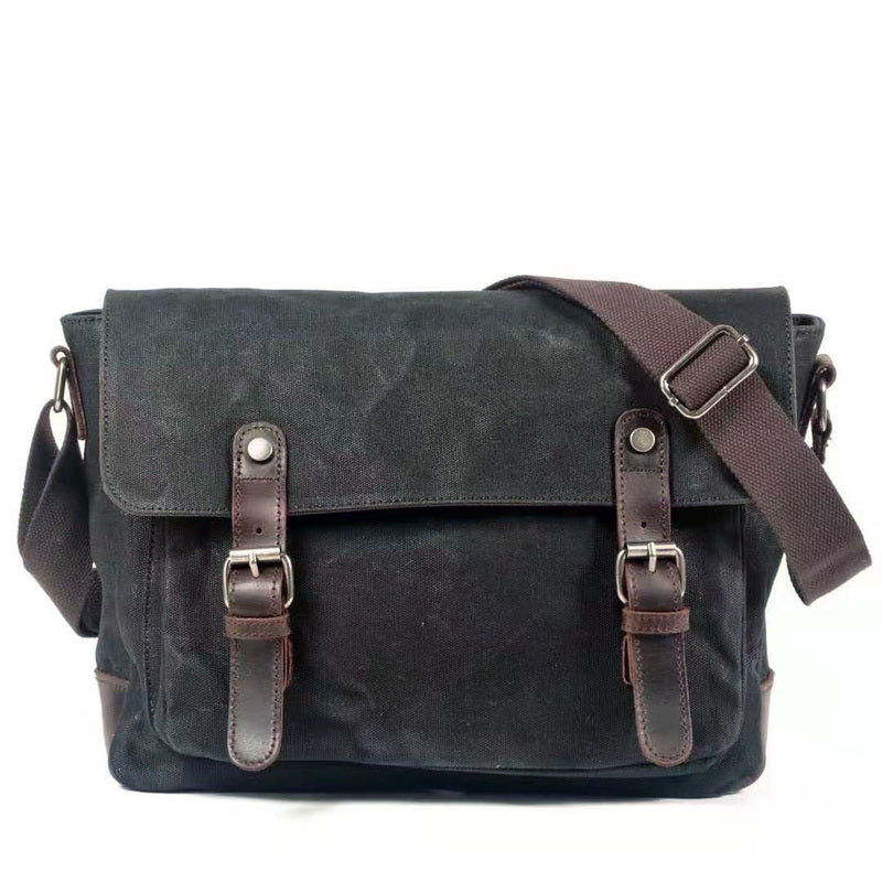 Gray Waxed Canvas Side Bag Mens Cycling Gray Canvas Messenger Bags For Men