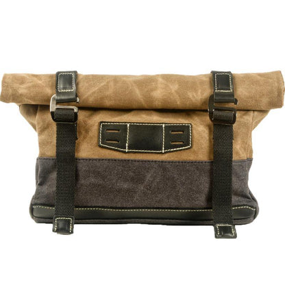 Khaki Waxed Canvas Mens Cycling Messenger Bags Black Canvas Cycling Side Bag For Men