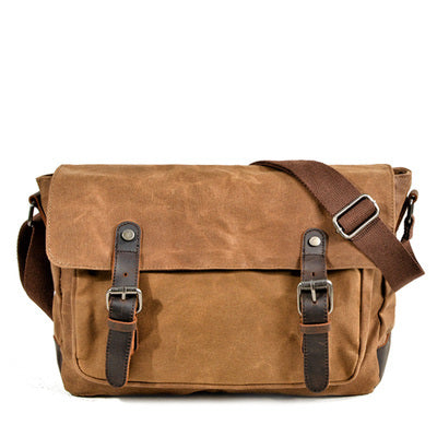 Gray Waxed Canvas Side Bag Mens Cycling Gray Canvas Messenger Bags For Men