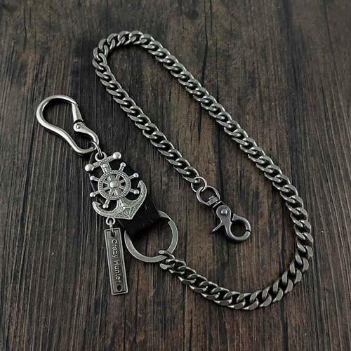 Anchor Biker Wallet Chain Mens Silver Long Pants Chain Mens Jeans Chain