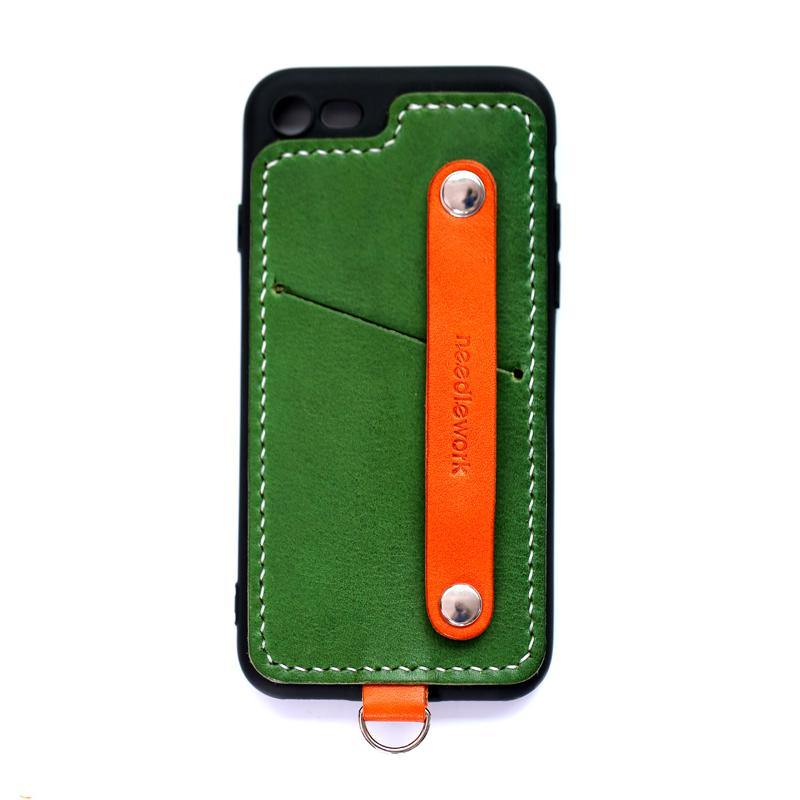 Handmade Orange Leather iPhone SE2 SE Case with Card Holder CONTRAST COLOR iPhone SE Leather Case