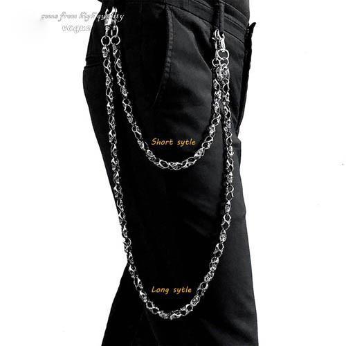 Skull Wallet Chain Silver Long Pants Chain Punk Skull Biker Jeans Chain For Men