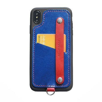 Handmade Red Leather iPhone XS XR XS Max Case with Card Holder CONTRAST COLOR iPhone X Leather Case