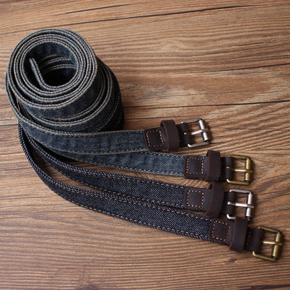 Cute Women Blue Denim Slim Belt Denim Blue Belt Vintage Belts For Women