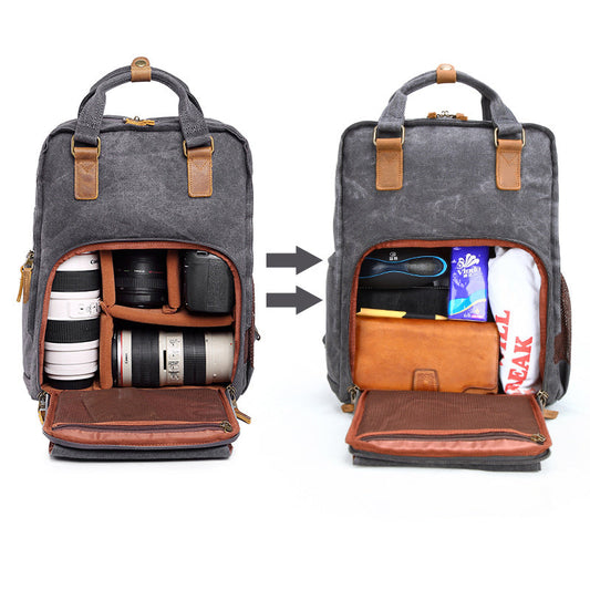 Camera Backpacks Large Canvas Mens Canon Nikon Waterproof 15'' Camera Bag DSLR Camera Bag For Men