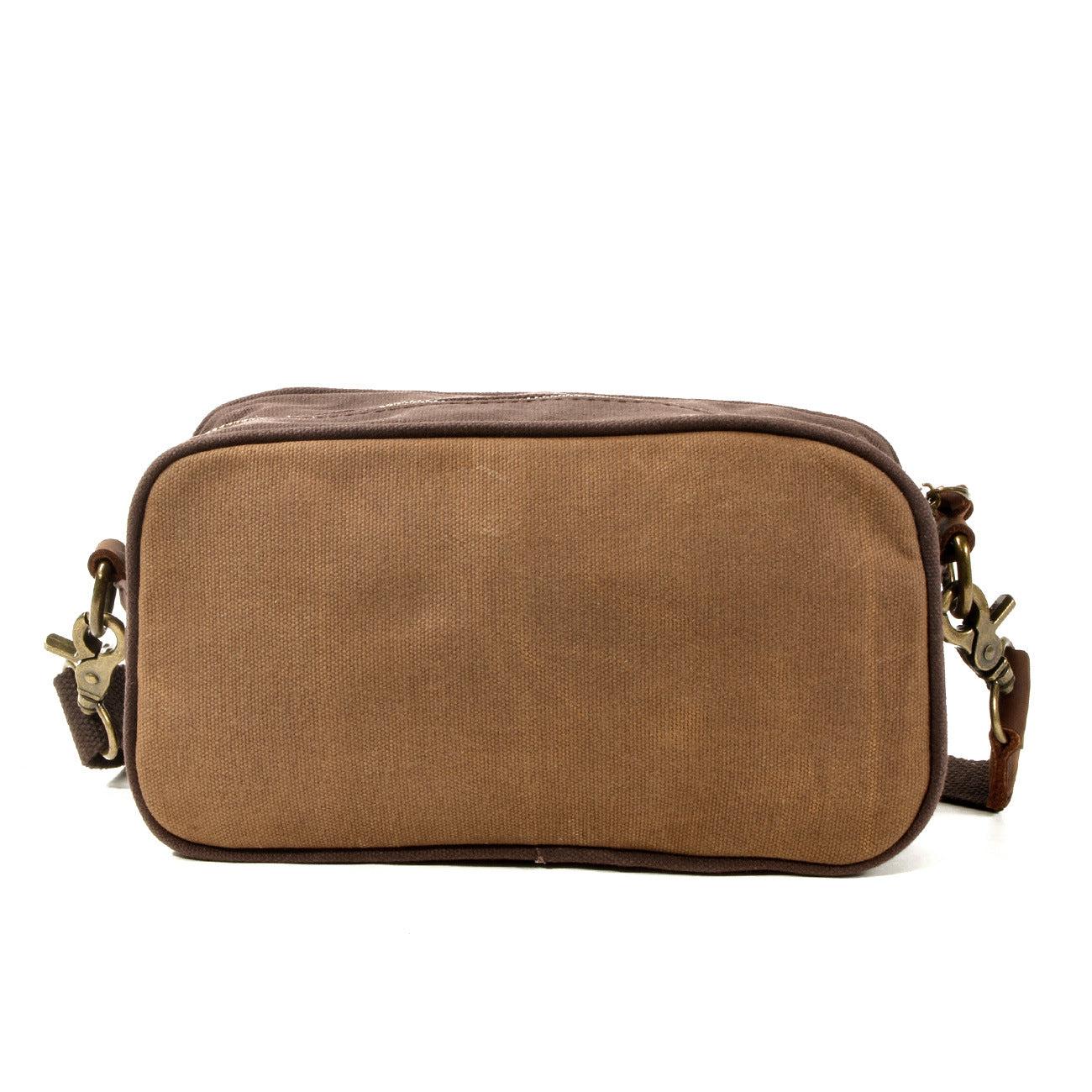 Mens Khaki Waxed Canvas Dopp Kit Mini Messenger Bag Canvas Toiletry Bag for Men