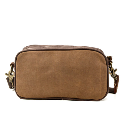 Mens Rose Waxed Canvas Dopp Kit Mini Messenger Bag Rose Canvas Toiletry Bag for Men