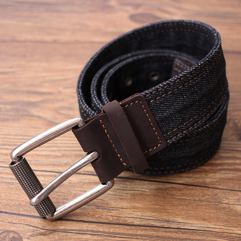 Vintage Mens Denim Slim Belts Denim Blue Belts Vintage Belts For Men