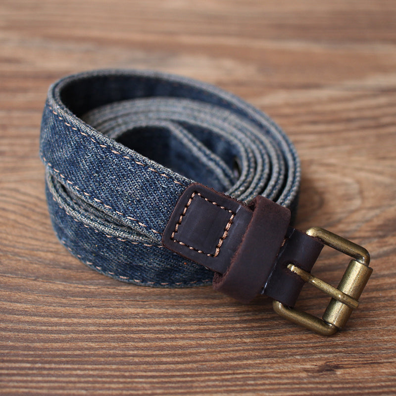 Cute Women Denim Slim Belts Denim Blue Belts Vintage Belts For Women