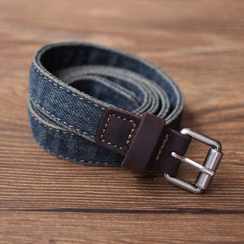 Cute Women Blue Denim Slim Belt Denim Blue Belt Vintage Belts For Women