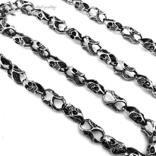 Skull Wallet Chain Silver Long Pants Chain Punk Skull Biker Jeans Chain For Men