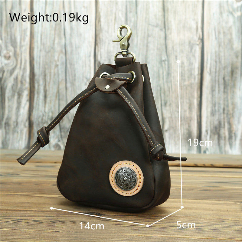 Leather Drawstring Pouch Medieval Belt Pouch Medieval Belt Pouch Renaissance Costume Accessories LARP Waist Bag