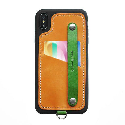 Handmade Orange Leather iPhone XS XR XS Max Case with Card Holder CONTRAST COLOR iPhone X Leather Case